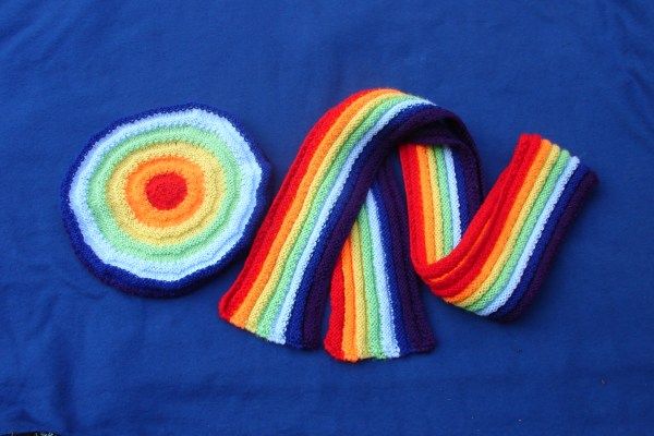 Rainbow scarf and beret