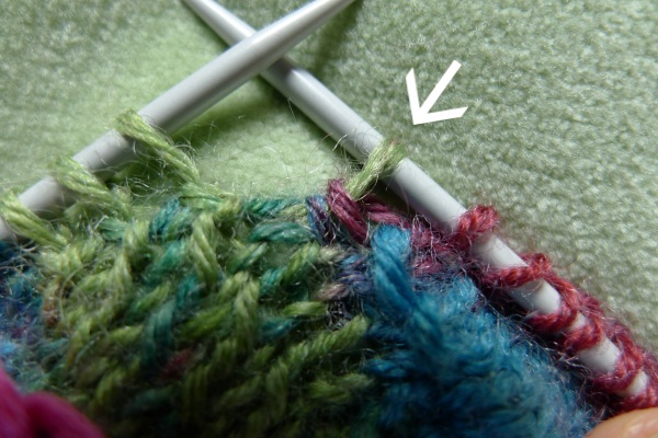 Stitch on right needle