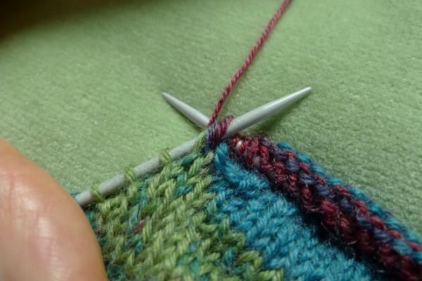 Yarn over needle