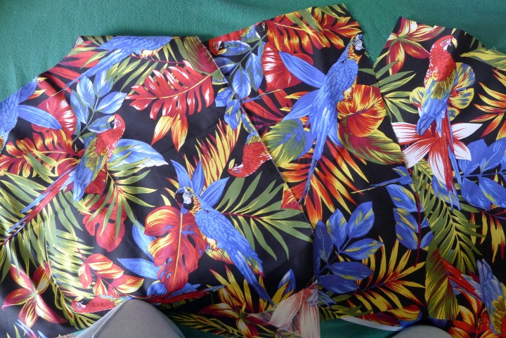 fabric with parrots